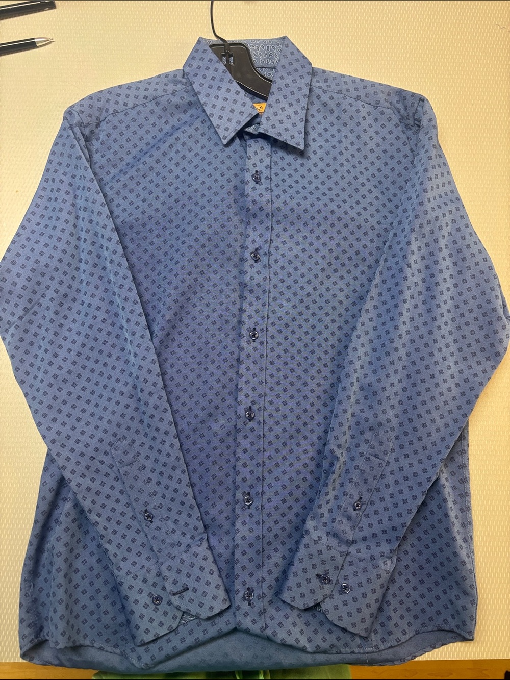 ENZO Manitovia Italian Men's Long-Sleeve Dress Shirt classic fit Medium